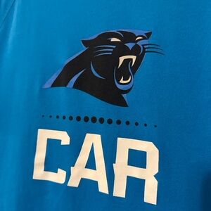 UNDER ARMOUR CAROLINA PANTHERS TEAL BLACK SHIRT EUC